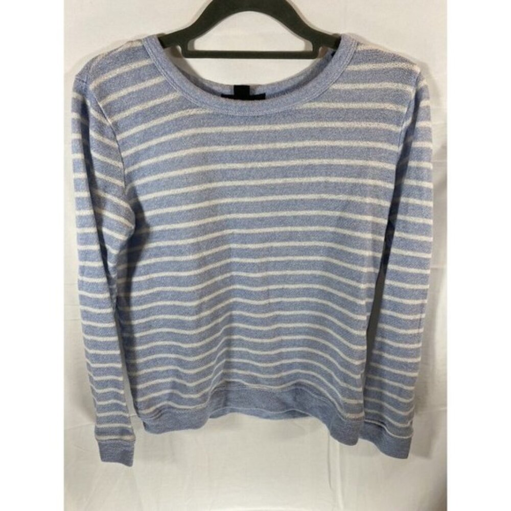 Forever 21 Shirt Womens Small Blue White Striped Pullover Long Sleeve Sweatshirt